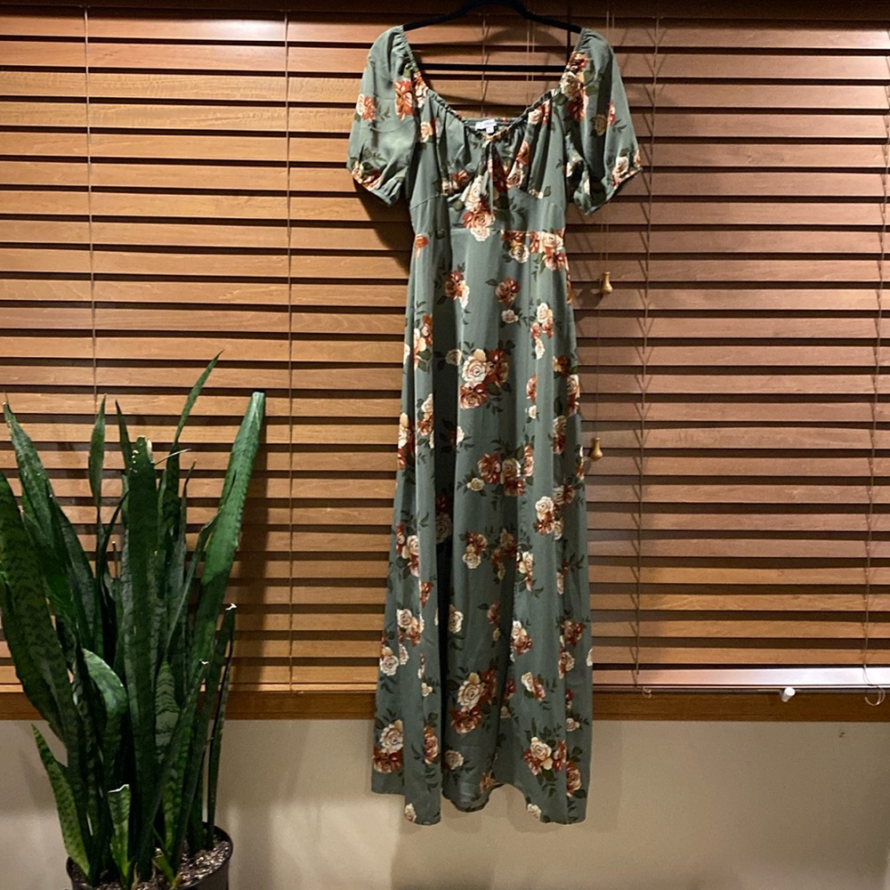 Baltic Born Floral Green Maxi Dress